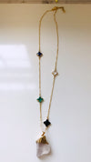 Angela D'Arcy Crystal Pendant Necklace - Cloudy Crystal Quartz