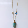 Angela D'Arcy Crystal Pendant Necklace - Cloudy Green Agate