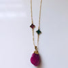 Angela D'Arcy Crystal Pendant Necklace - Purple Agate