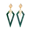 TooLally Arrowheads Earrings - Emerald Pearl
