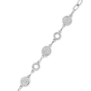 b1046sl Absolute Silver Circle Disc Bracelet