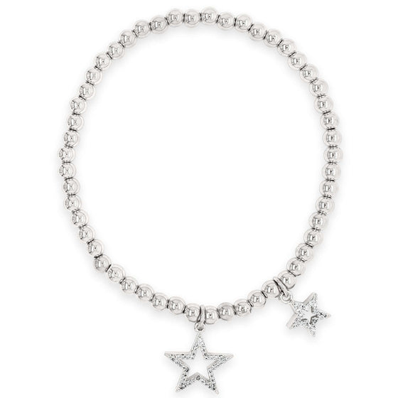 Absolute Silver Double Star Bracelet b2131sl
