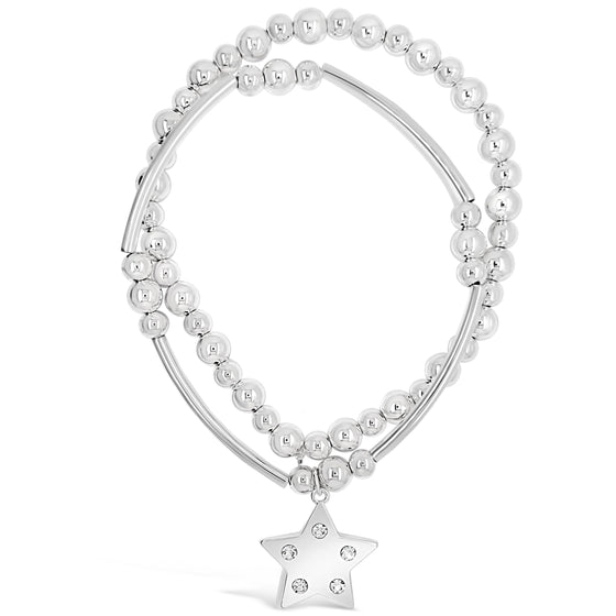 Absolute Star Beaded Bracelet - Silver B2145SL