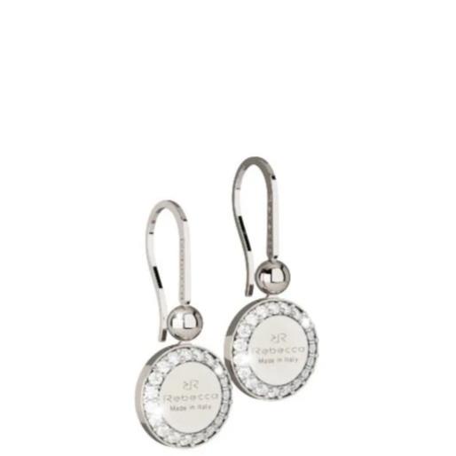 Rebecca Boulevard Small Silver Drop Earrings