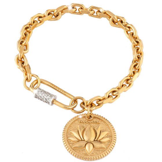 Rebecca Gold Lotus Flower Disc Bracelet