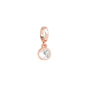 Rebecca My World Rose Gold April Birthstone Charm - Clear