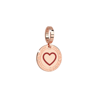 Rebecca My World Rose Gold Heart Disc Charm