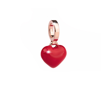 Rebecca My World Red Enamel Heart Charm