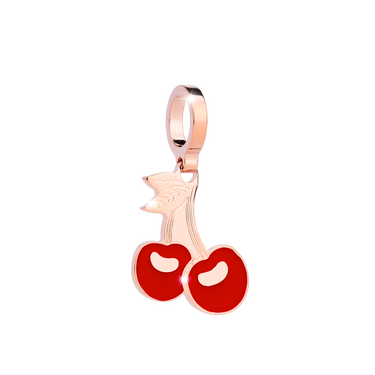 Rebecca My World Rose Gold Cherry Charm