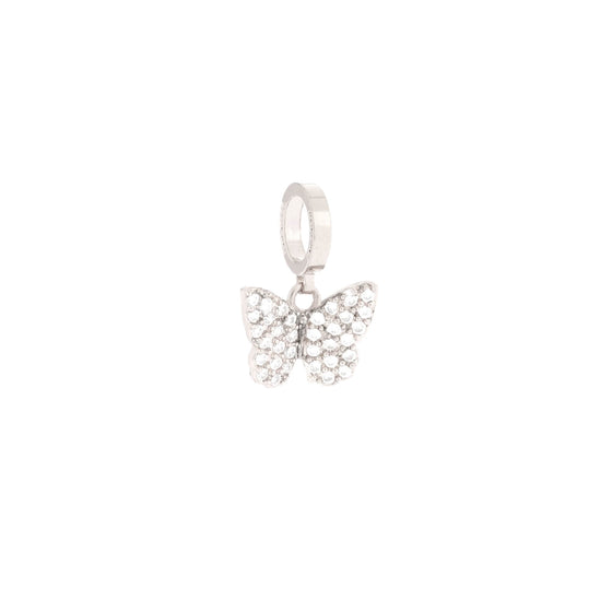 Rebecca Silver Sparkle Butterfly Charm