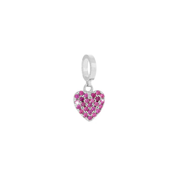 Rebecca Silver Sparkle Heart Charm