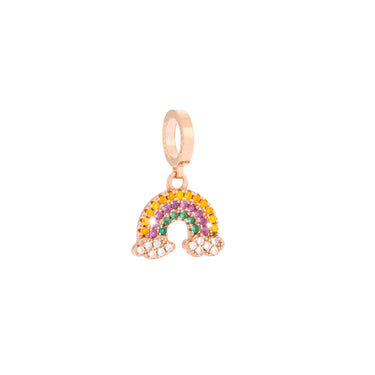 Rebecca Rose Gold Rainbow Charm