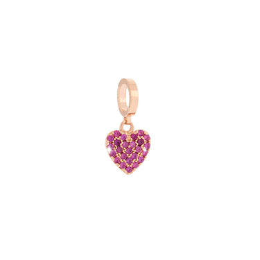 Rebecca Rose Gold Sparkle Heart Charm
