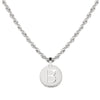 Rebecca My World Silver Large Initial & Twisted Rope Chain Necklace