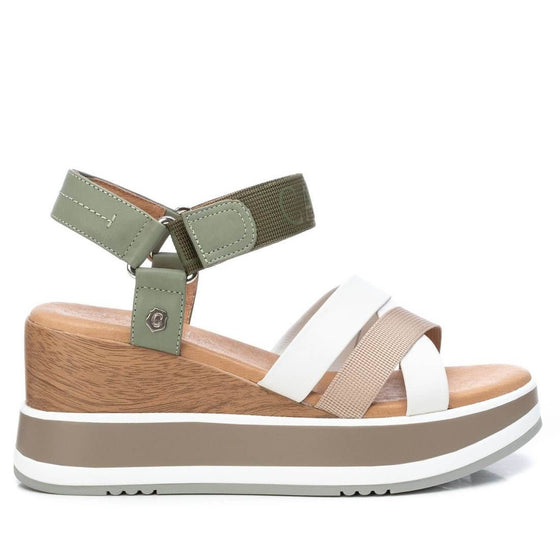 Carmela Khaki Platform Sandals