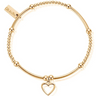 ChloBo Cute Mini Open Heart Bracelet - Gold