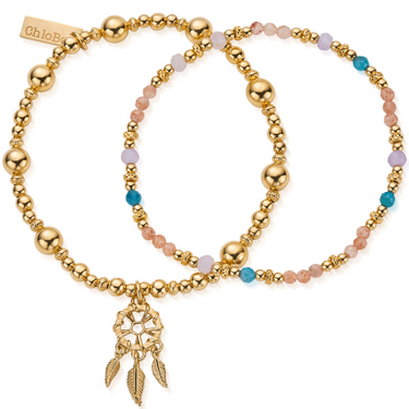 ChloBo Dusky Dreams Bracelet Set Of 2 - Gold