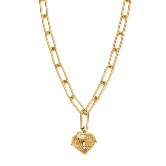 ChloBo Link Chain Faith & Love Necklace - Gold