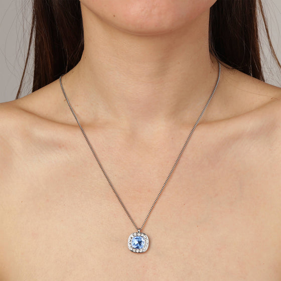 Dyrberg Kern Kelly Silver Necklace- Light Blue