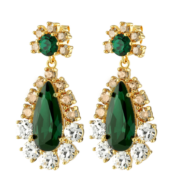 Dyrberg Kern Lucia Gold Earrings - Green