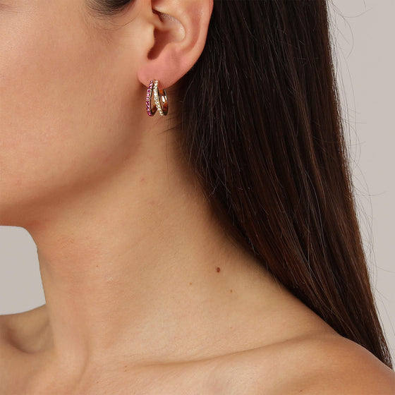 Dyrberg Kern Twinnie Earrings - Gold - Pink