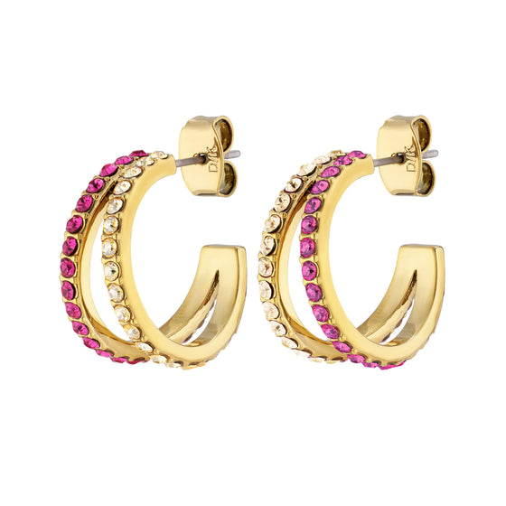 Dyrberg Kern Twinnie Earrings - Gold - Pink