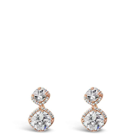 Absolute Rose Gold Boxy Crystal Earrings