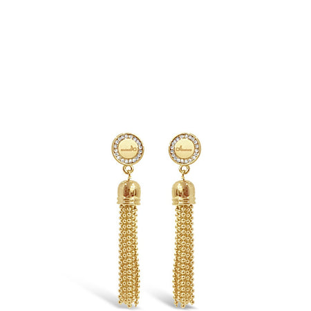 Absolute Beaded Tassel Gold Earrings