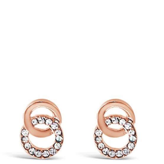 Absolute Rose Gold Double Cirlce Stud Earrings