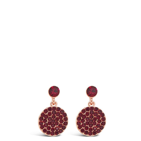 Absolute Rose Gold & Red Disc Earrings