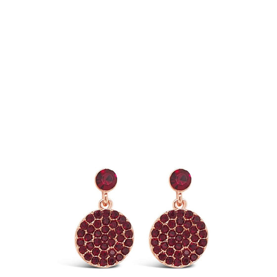 Absolute Rose Gold & Red Disc Earrings E1167RE