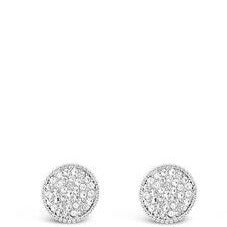 Absolute Silver Crystal Disc Stud Earrings e2017sl 