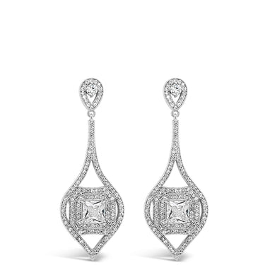 E2030sl Absolute Silver Art Deco Drop Earrings