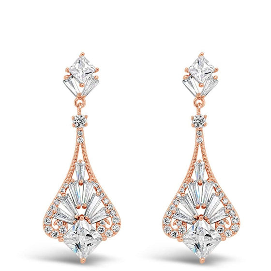 Absolute Rose Gold Drop Earrings e2051rs