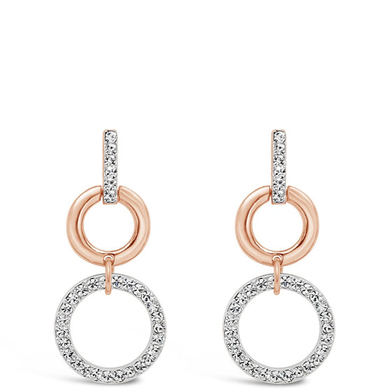 Absolute Rose Gold & Silver Drop Earrings E2062MX