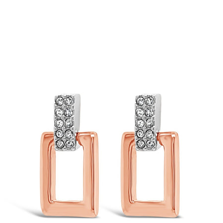 Absolute Rose Gold Square Drop Earrings
