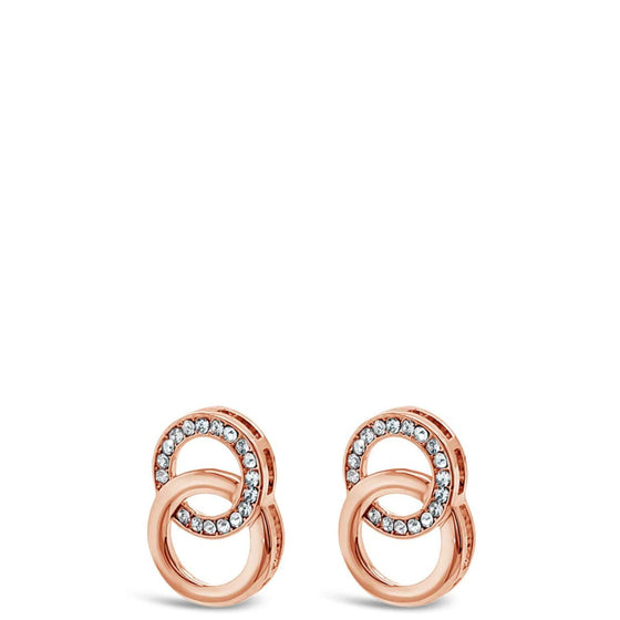 Absolute Rose Gold Circle Linked Earrings E2082RS