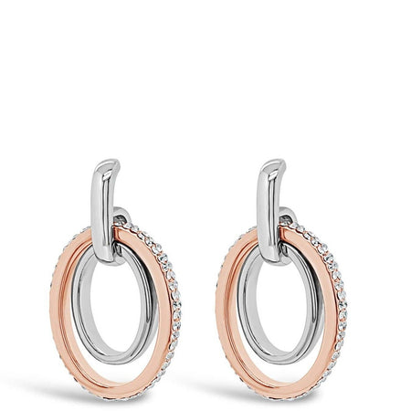 Absolute Silver & Rose Gold Oval Earrings