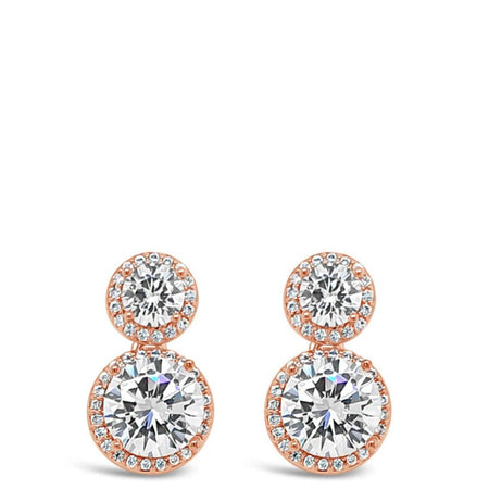 Absolute Rose Gold Double Crystal Earrings