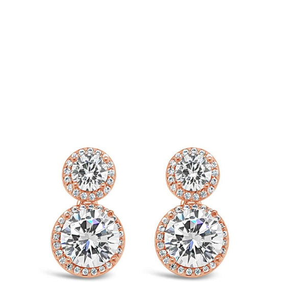 Absolute Rose Gold Double Crystal Earrings