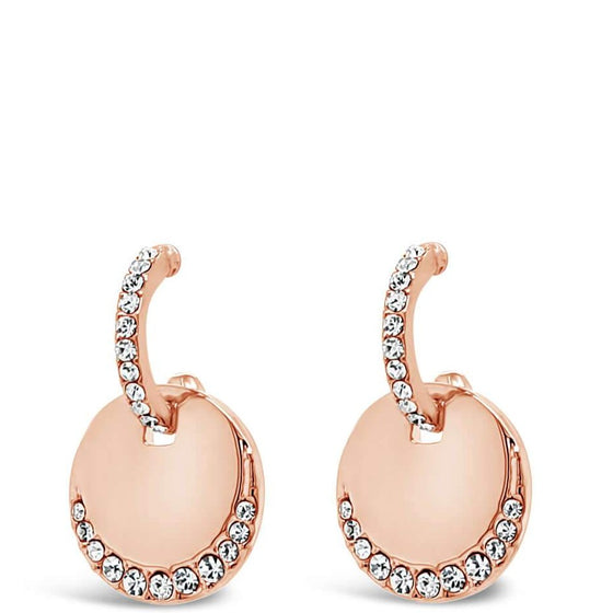 Absolute Rose Gold Disc Drop Earrings E2101RS