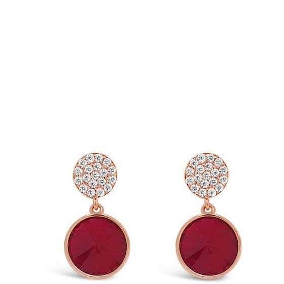 Absolute Rose Gold & Red  Drop Earrings E2123RE