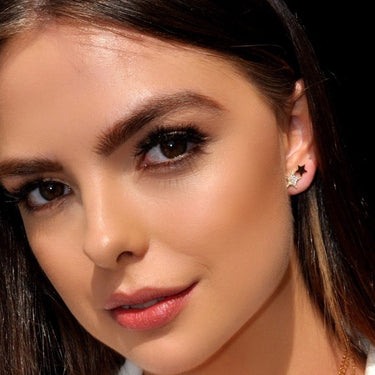 Absolute Double Star Stud Earrings - Gold E2130GL