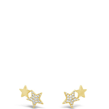 Absolute Double Star Stud Earrings - Gold E2130GL