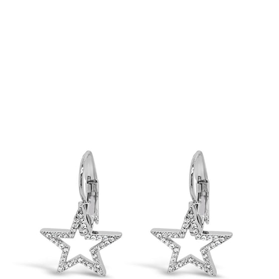 Absolute Crystal Star Drop Earrings - Silver