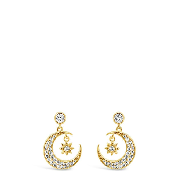 Absolute Moon & Star Drop Earrings - Gold