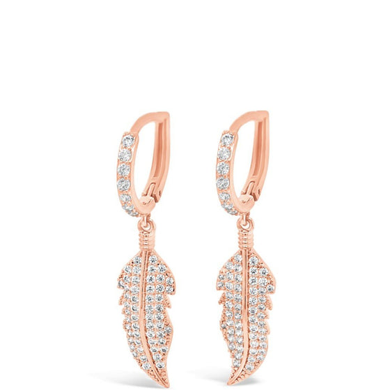 Absolute Floaty Feather Earrings - Rose Gold