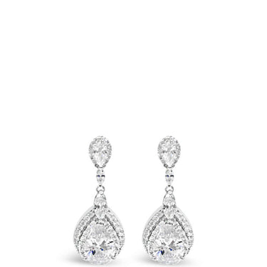 Absolute Silver Oval Drop Earrings E497sl 