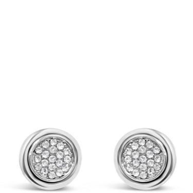 Absolute Silver Disc Stud Earrings e526sl