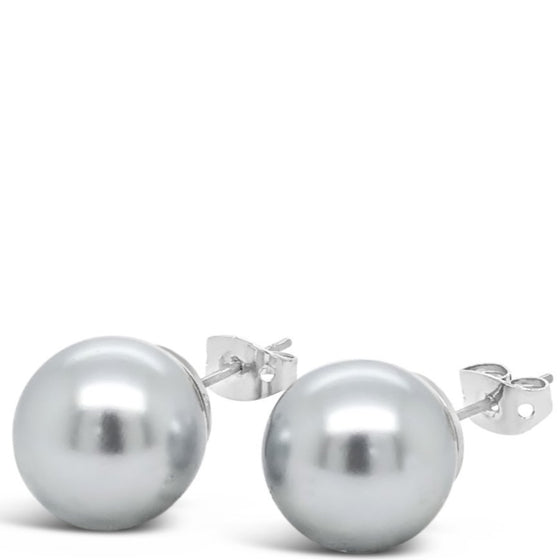 Absolute Large Grey Pearl Earrings